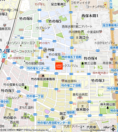 マックスバリュ竹の塚店付近の地図
